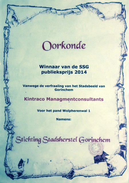 oorkonde stadsherstelprijs